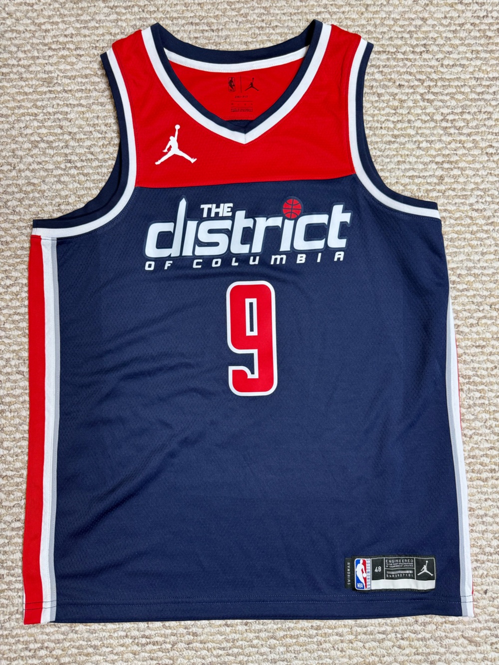 Deni Avdija #9 Nike Washington Wizards Jordan Swingman Jersey Navy L 48